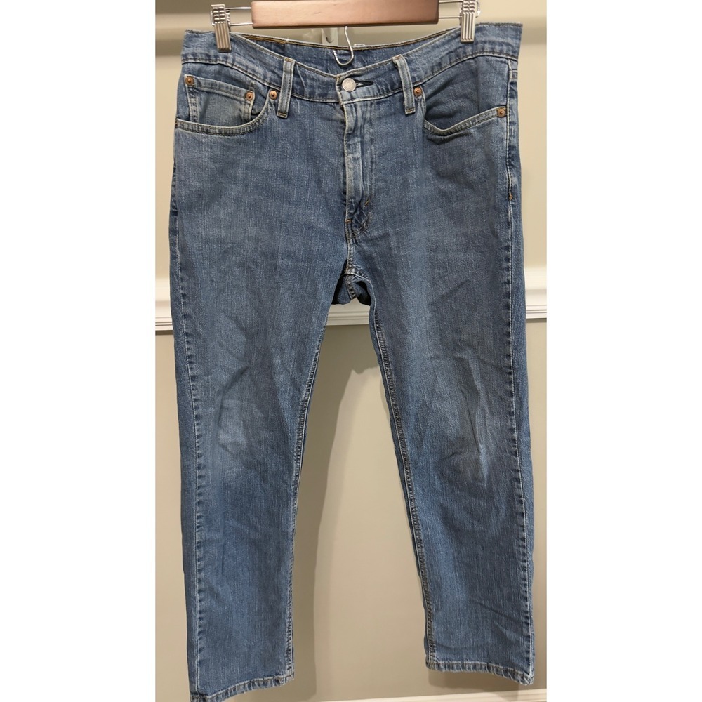 Levi's Blue Denim Jeans Red Tab Straight Leg 5 Pocket Button Fly Vintage Wash